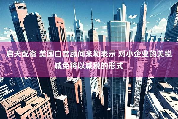 启天配资 美国白宫顾问米勒表示 对小企业的关税减免将以减税的形式