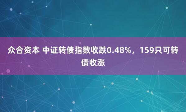 众合资本 中证转债指数收跌0.48%，159只可转债收涨